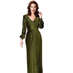 Voodoo Vixen Olive Green Maxi Dress